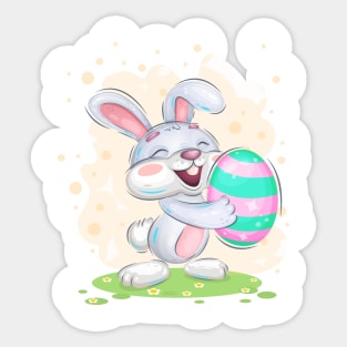 Cheerful easter bunny Clipart Sticker